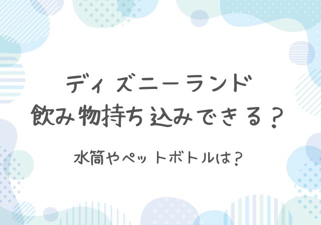 ディズニー持ち込み